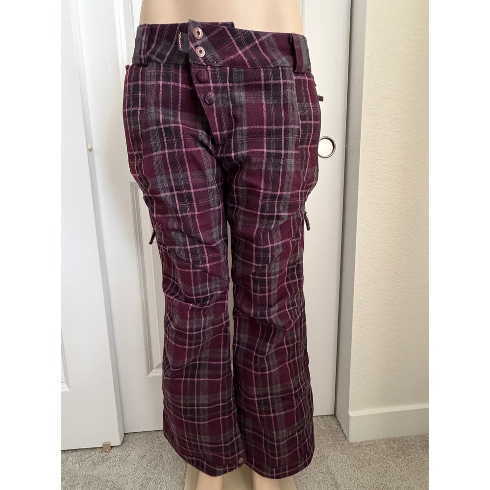 RIDE CAPPEL "WASTED" WOMEN'S SNOWBOARD PANTS Small Y2K Tartan Plaid